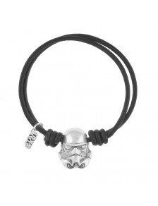 Pulsera Trooper cuero negro Star Wars